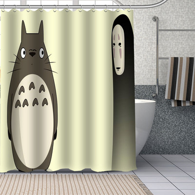 Pielāgoti Totoro Anime dušas aizkari DIY vannas istabas aizkaru audums mazgājams poliesters vannas mākslas dekoram