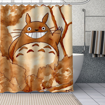 Pielāgoti Totoro Anime dušas aizkari DIY vannas istabas aizkaru audums mazgājams poliesters vannas mākslas dekoram