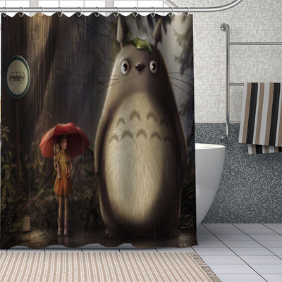 Pielāgoti Totoro Anime dušas aizkari DIY vannas istabas aizkaru audums mazgājams poliesters vannas mākslas dekoram