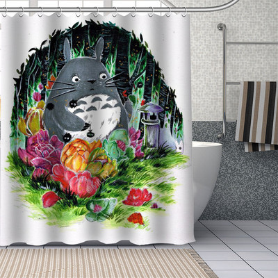 Pielāgoti Totoro Anime dušas aizkari DIY vannas istabas aizkaru audums mazgājams poliesters vannas mākslas dekoram