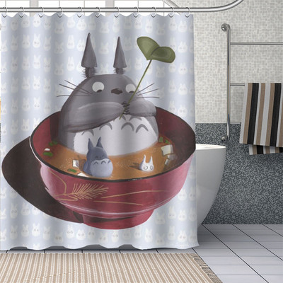 Pielāgoti Totoro Anime dušas aizkari DIY vannas istabas aizkaru audums mazgājams poliesters vannas mākslas dekoram