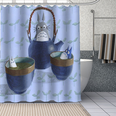 Pielāgoti Totoro Anime dušas aizkari DIY vannas istabas aizkaru audums mazgājams poliesters vannas mākslas dekoram