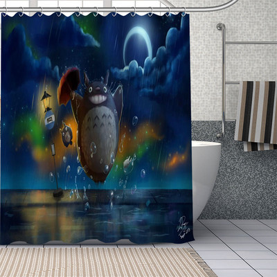 Pielāgoti Totoro Anime dušas aizkari DIY vannas istabas aizkaru audums mazgājams poliesters vannas mākslas dekoram