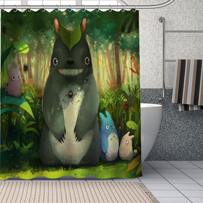 Pielāgoti Totoro Anime dušas aizkari DIY vannas istabas aizkaru audums mazgājams poliesters vannas mākslas dekoram