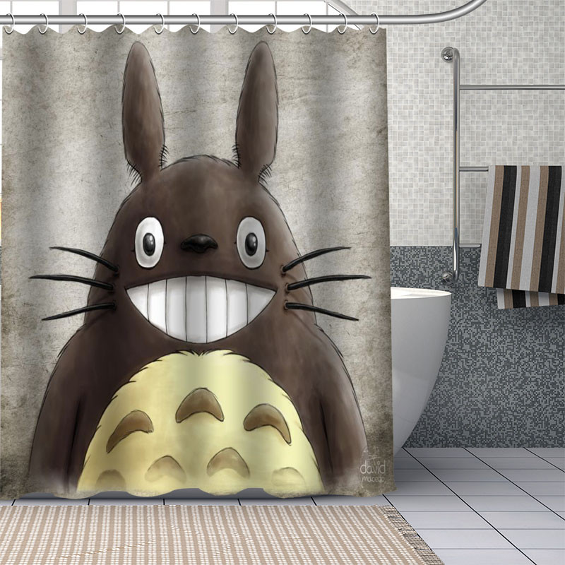 Pielāgoti Totoro Anime dušas aizkari DIY vannas istabas aizkaru audums mazgājams poliesters vannas mākslas dekoram