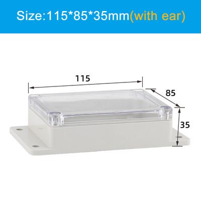 Prozirna vodootporna razvodna kutija Plastična kutija za kućište Kutija za projektne instrumente Električna projektna kutija Prozirni poklopac s uhom