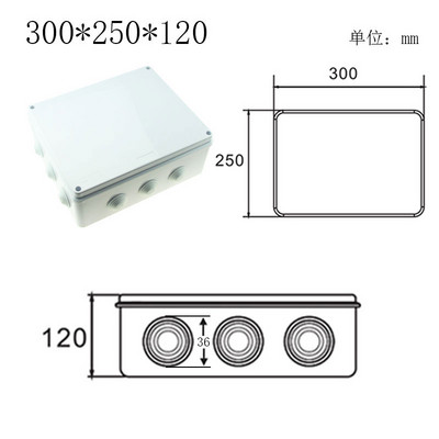 Āra ūdensnecaurlaidīga barošanas kārba ABS plastmasas IP65 elektriskā vadības kārba DIY iekštelpu vadu apvalka savienojuma kabeļa atzaru sadales kārba