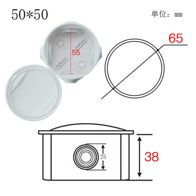 Āra ūdensnecaurlaidīga barošanas kārba ABS plastmasas IP65 elektriskā vadības kārba DIY iekštelpu vadu apvalka savienojuma kabeļa atzaru sadales kārba