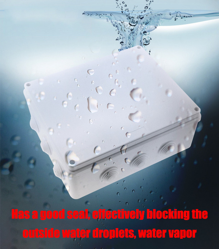 Āra ūdensnecaurlaidīga barošanas kārba ABS plastmasas IP65 elektriskā vadības kārba DIY iekštelpu vadu apvalka savienojuma kabeļa atzaru sadales kārba