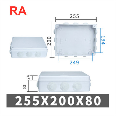 RA RT Veleprodajna ABS plastika IP65 IP55 vodootporna razvodna kutija DIY vanjska električna priključna kutija Kabelska razvodna kutija