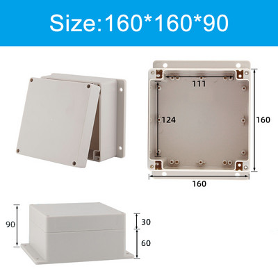 Pie sienas stiprināmi āra pelēki plastmasas korpusi, pielāgoti IP65 ABS ūdensnecaurlaidīga elektriskā sadales kārba vai nu auss elektriskā projekta kaste