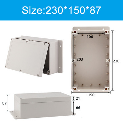 Pie sienas stiprināmi āra pelēki plastmasas korpusi, pielāgoti IP65 ABS ūdensnecaurlaidīga elektriskā sadales kārba vai nu auss elektriskā projekta kaste