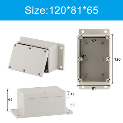 Pie sienas stiprināmi āra pelēki plastmasas korpusi, pielāgoti IP65 ABS ūdensnecaurlaidīga elektriskā sadales kārba vai nu auss elektriskā projekta kaste