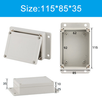 Pie sienas stiprināmi āra pelēki plastmasas korpusi, pielāgoti IP65 ABS ūdensnecaurlaidīga elektriskā sadales kārba vai nu auss elektriskā projekta kaste