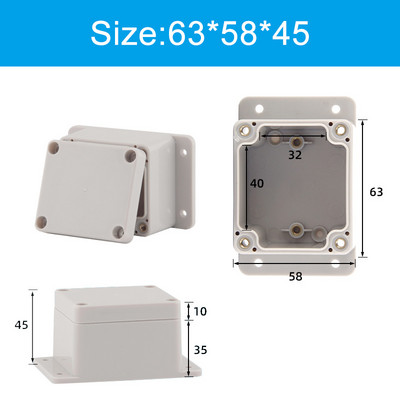 Pie sienas stiprināmi āra pelēki plastmasas korpusi, pielāgoti IP65 ABS ūdensnecaurlaidīga elektriskā sadales kārba vai nu auss elektriskā projekta kaste