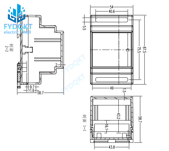 Pilnīgi jauns DIN 35-Rail PLC 88X53X59MM ugunsgrēka noteikšanas instrumenta materiāls Instruments Korpusa kontrollera korpusa sliedes sadales kārba 4-18