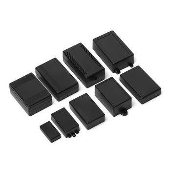 Гореща разпродажба 9 размера ABS пластмасова електронна кутия за проекти Висококачествена черна кутия за инструменти Кутии за кутии Водоустойчив капак Проект