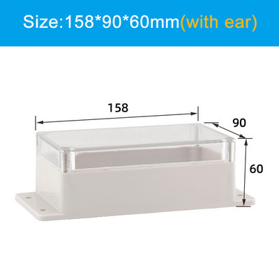 Caurspīdīgs vāks Elektriskais āra elektroniskais barošanas hermētisks korpusa korpuss plastmasas kastes projekta korpuss ūdensizturīgs sadales kārba
