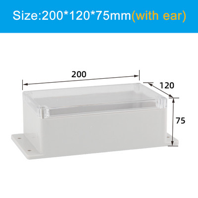Caurspīdīgs vāks Elektriskais āra elektroniskais barošanas hermētisks korpusa korpuss plastmasas kastes projekta korpuss ūdensizturīgs sadales kārba