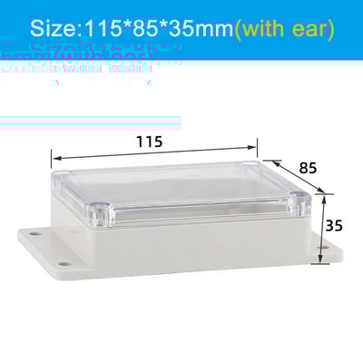 Caurspīdīgs vāks Elektriskais āra elektroniskais barošanas hermētisks korpusa korpuss plastmasas kastes projekta korpuss ūdensizturīgs sadales kārba