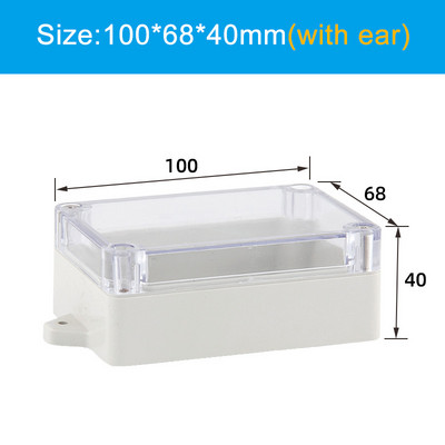 Caurspīdīgs vāks Elektriskais āra elektroniskais barošanas hermētisks korpusa korpuss plastmasas kastes projekta korpuss ūdensizturīgs sadales kārba