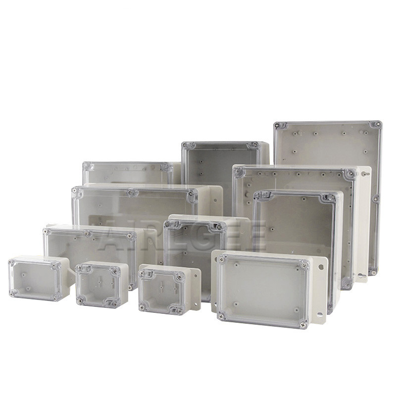 Caurspīdīgs vāks Elektriskais āra elektroniskais barošanas hermētisks korpusa korpuss plastmasas kastes projekta korpuss ūdensizturīgs sadales kārba