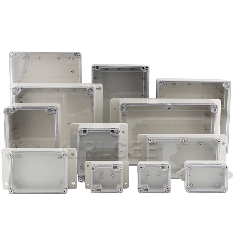 Caurspīdīgs vāks Elektriskais āra elektroniskais barošanas hermētisks korpusa korpuss plastmasas kastes projekta korpuss ūdensizturīgs sadales kārba
