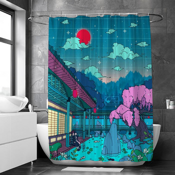 Горещи продавани завеси за душ от аниме серии Водоустойчива завеса за баня, устойчива на мъгла Преградна завеса за баня без перфорация