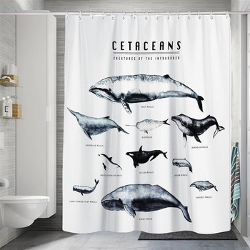 Водоустойчива завеса за душ с животни, без удар, отпечатана завеса за баня, санитарна кърпа, преградна завеса за къпане