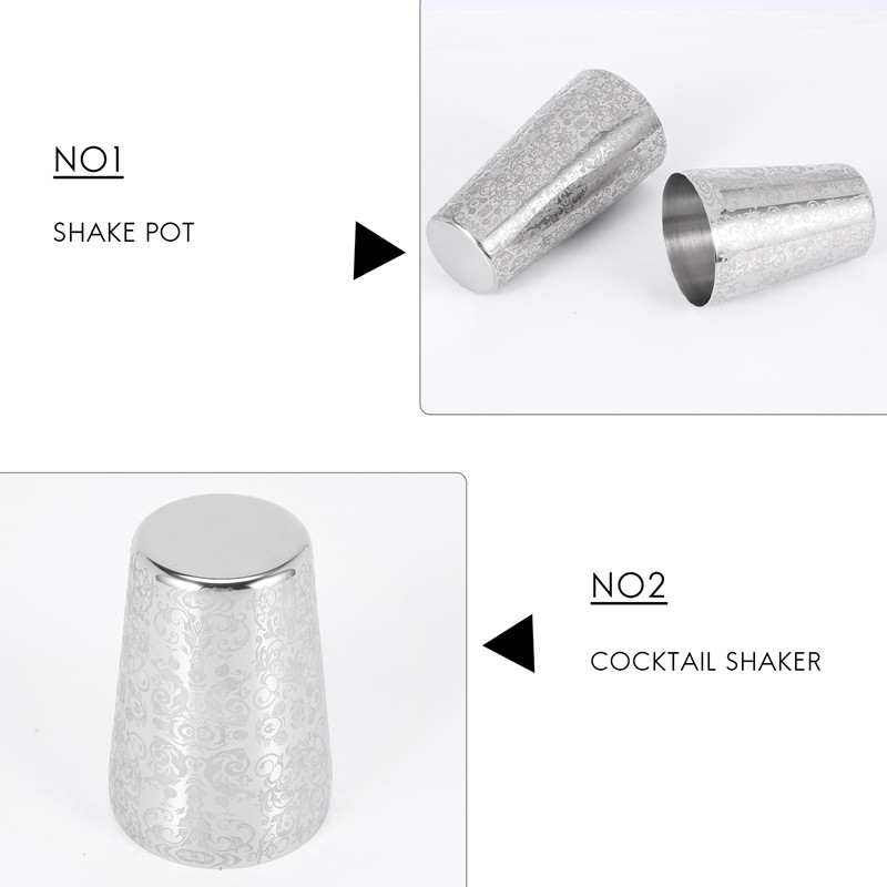 Shaker za koktele Boston shaker od nehrđajućeg čelika 304 Barra De Ferramentas Creative Engraving Design Boston set limenki za shaker za koktele