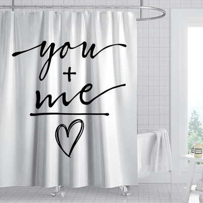 Baltos dušo užuolaidos Simple Art Line Moteriškos užuolaidos virtuvei Vandeniui atsparus poliesteris Vonios priedai Vonios užuolaidos Cortina