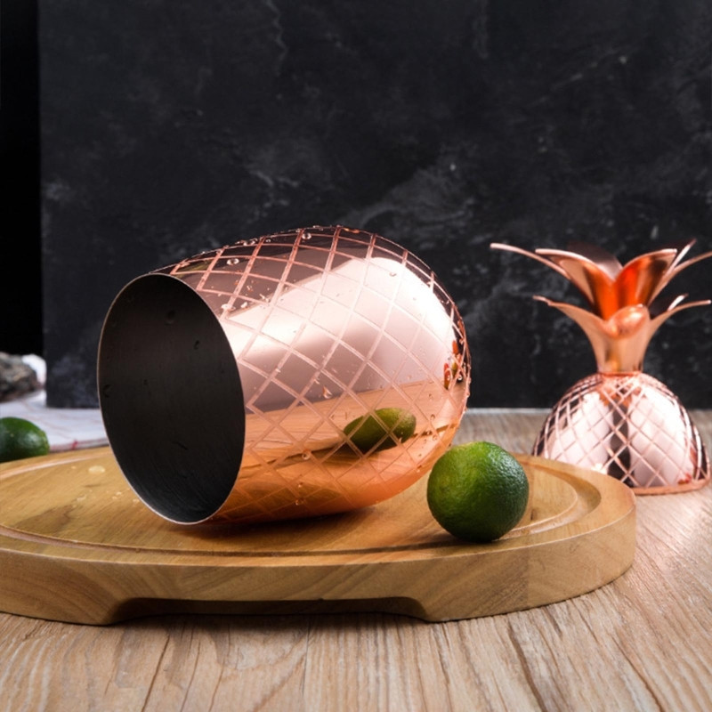 Ananāsa formas kokteiļu glāze kokteiļu stikls nerūsējošais tērauds materiāls bāra aksesuāri dzēriena krūzes vīna kausi bāram