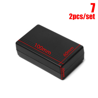 2 komada Vodootporno crno DIY kućište Kutija za instrumente Plastična projektna kutija Kutija za pohranu Elektronički pribor Kutije za kućište 5 veličina