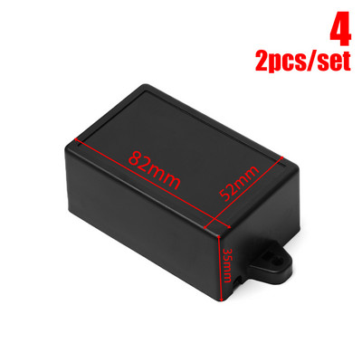 2 komada Vodootporno crno DIY kućište Kutija za instrumente Plastična projektna kutija Kutija za pohranu Elektronički pribor Kutije za kućište 5 veličina