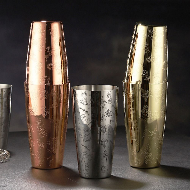 Barski alati od nehrđajućeg čelika Mjerna čaša za žestoka pića Cocktail Jigger Koktel Boston Bar Shaker Graviranje Japanski Jigger