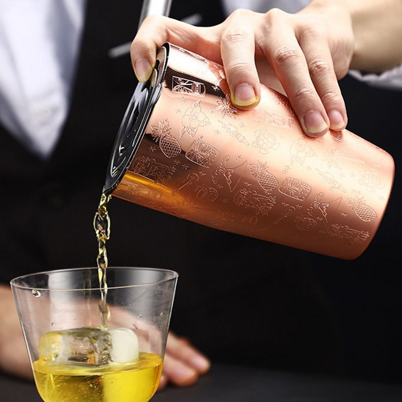 Barski alati od nehrđajućeg čelika Mjerna čaša za žestoka pića Cocktail Jigger Koktel Boston Bar Shaker Graviranje Japanski Jigger