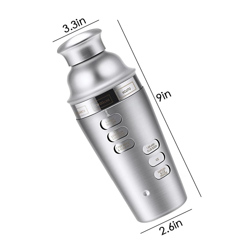 Shakeri od nehrđajućeg čelika 700 ml Set za pripremu koktela Komplet shakera za koktele s cjedilom Poklon za barmena