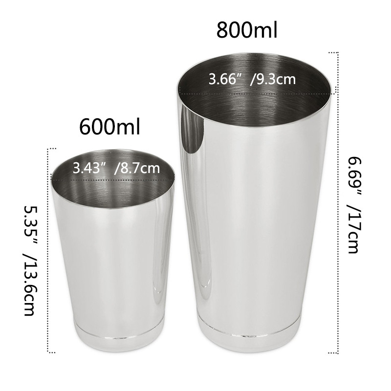 GOALONE 2 kom Boston Shaker Shaker za koktele Alati za barmena 600 800 ml Cocktail Boston Shaker Dodaci za koktele od nehrđajućeg čelika