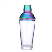 Stakleni šejker za koktele s poklopcem od nehrđajućeg čelika šareni čep za šejker za staklene boce