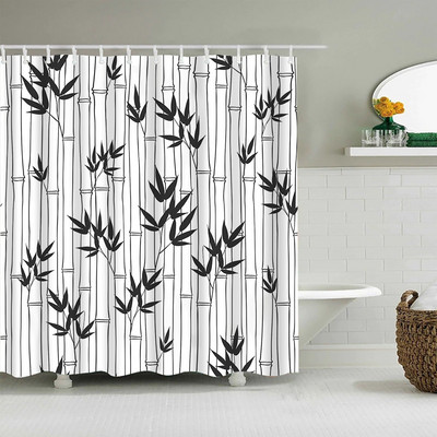 Zelena bambusova panda zavjesa za tuširanje Kineski stil Priroda Krajolik Biljni vrtni krajolik Vodootporna kupaonska zavjesa Paravan