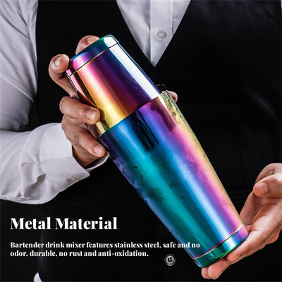 Cocktail Shaker Coffee Boston Mixer Bartending Bottle Containless Holiday Christmas Shake Portable Home Bar Tool