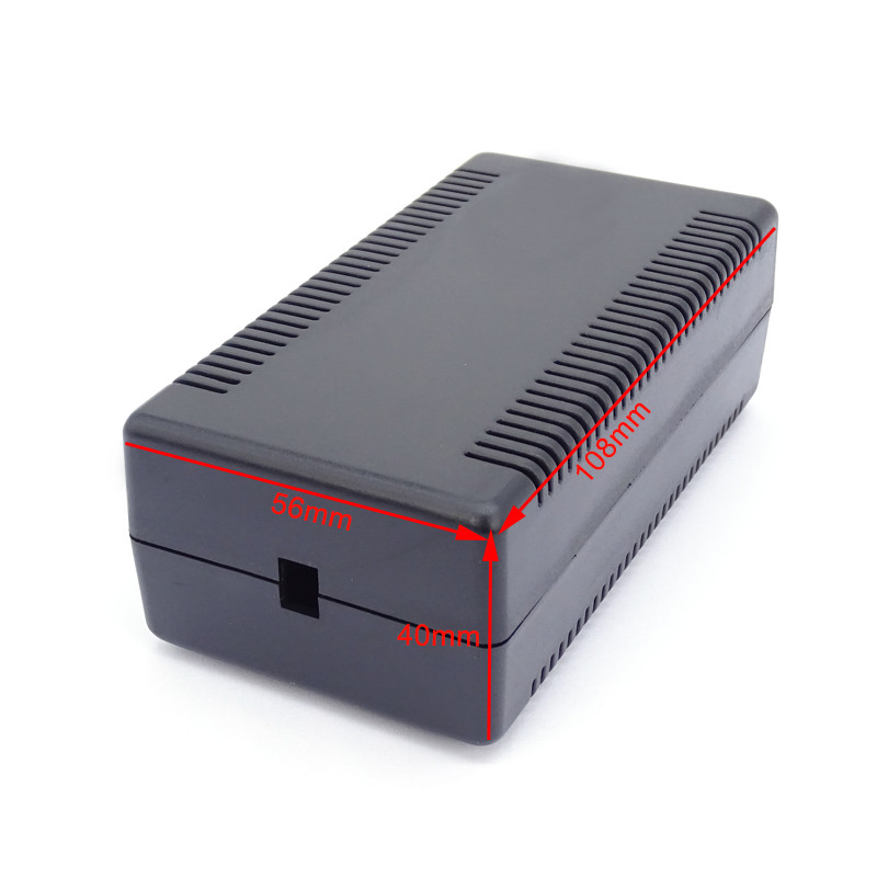 1Pcs 108x56x40mm crna plastična kutija za napajanje Kućište kućište Razvodne kutije za žice DIY kutija za žice