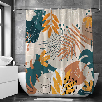 INS Style Abstract Tropical Palm Κουρτίνα μπάνιου Κουρτίνα μπάνιου Διακόσμηση σπιτιού Αδιάβροχη οθόνη μπάνιου από πολυεστέρα για μπάνιο