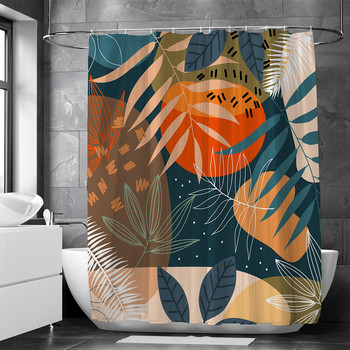 INS стил абстрактни тропически палмови листа завеса за душ завеса за баня домашен декор водоустойчив параван за баня от полиестер