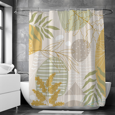 INS Style Abstract Tropical Palm Leaves dušas aizkars Vannas istabas aizkars mājas dekors Ūdensizturīgs poliestera vannas ekrāns vannai