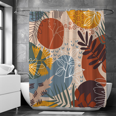 INS Style Abstract Tropical Palm Leaves dušas aizkars Vannas istabas aizkars mājas dekors Ūdensizturīgs poliestera vannas ekrāns vannai