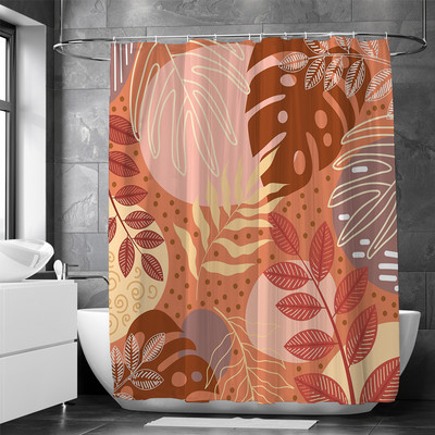 INS Style Abstract Tropical Palm Leaves dušas aizkars Vannas istabas aizkars mājas dekors Ūdensizturīgs poliestera vannas ekrāns vannai