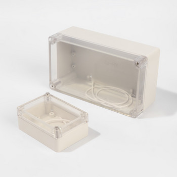 Пластмасова съединителна кутия Бяла водоустойчива кутия с електронен прозрачен капак Кутия за инструменти Кутия за електрически проекти