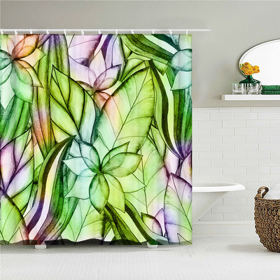 Värvilised tulbiroosi lilled puud dušikardin Vannitoa kardinad looduslill veekindel polüestekangas kodu vanni sisekujundus