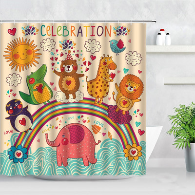 Jauki suņi multfilmas dušas aizkari Smieklīgi dzīvnieki kaķi mājas vannas istabas dekorēšana ūdensizturīgs audums poliestera vannas dekors bērniem